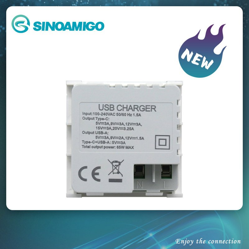 Efficient Charging Fast Charging 65W USB Charger with QC3.0+Pd Protocol