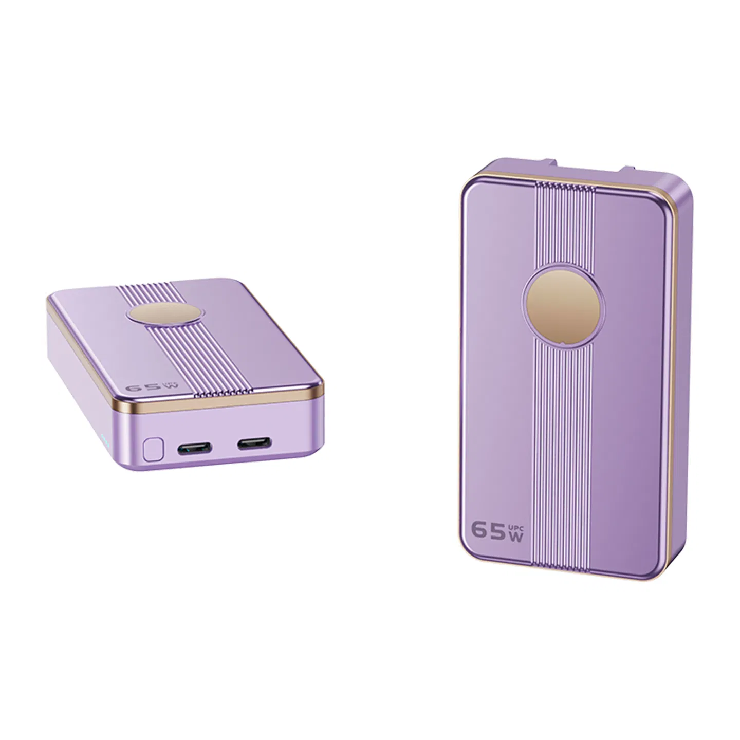 65W GaN Pd Uninterruptible Power Charger Compact Lightweight Power Bank USB-C Output with Wall Plug for Laptops Business Travel and Gifts