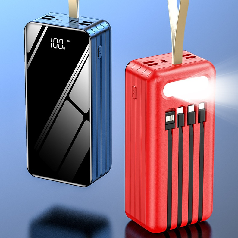 Solar Charger Power Bank,Power Bank 50000 Wireless Portable Charger with USB-C in/Output,QC3.0 Fast Charging 15W 4 Ports Outdoor Battery Pack Built-in Dual LED