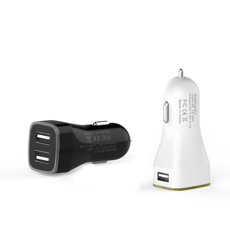 3.0 2.4A Dual USB Ports Black Color Car Charger