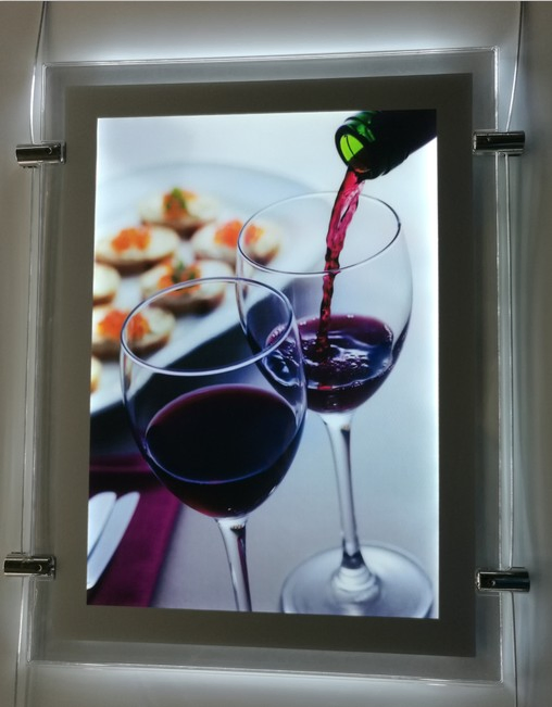 A3 A4 Slim Cable Hanging Real Estate LED Light Box Window Display