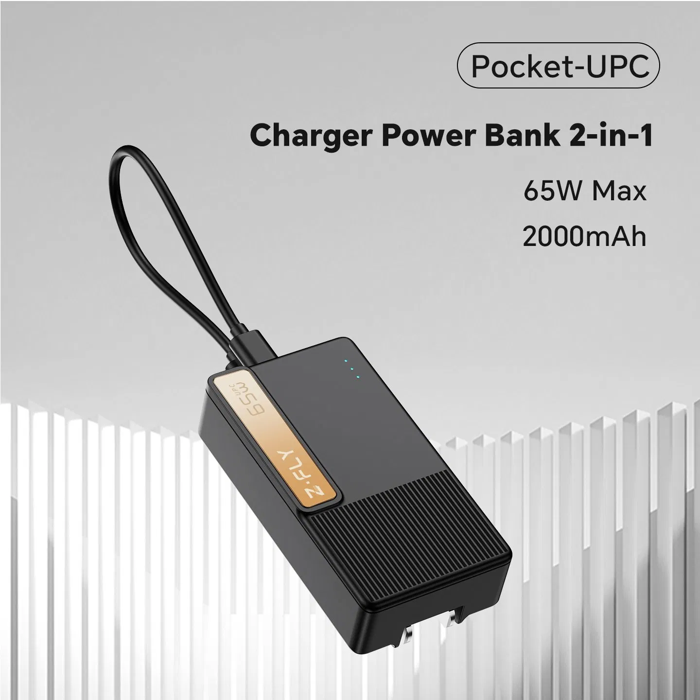 Versatile Use Portable Design Power Delivery 65W GaN Pd Wall Plug Charger for Tablets