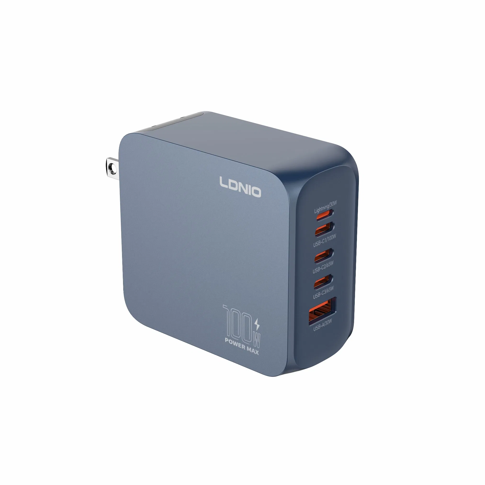 Ldnio Q8 100W USB C Pd Compact 2c1a 4 Ports GaN Adapter Custom Logo Type a Portable Travel Fast Charging Power Supply Wall Charger