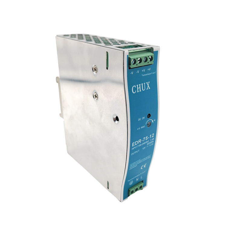 High Efficiency EDR DIN Rail Single Output Switching Power Supply AC to DC 12V 75W Adjustable SMPS