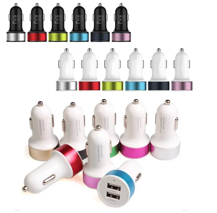 Multi 2 in 1 Dual USB Aluminum Car Power Plug Fast Charger