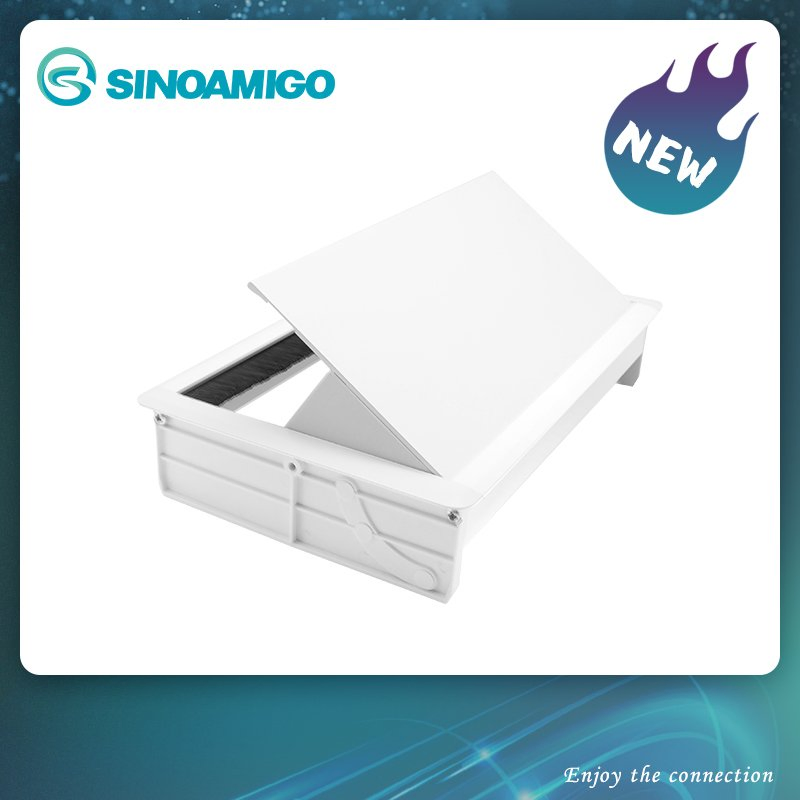 Tabletop brush Connectivity Box Outlet with Socket HDMI LAN VGA Power for Desktop Conference