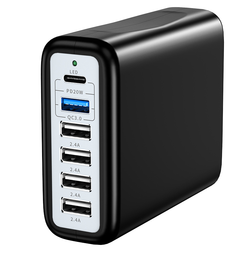 6 Ports Multifunctional USB Charger 100W Pd QC 3.0 Fast Charger