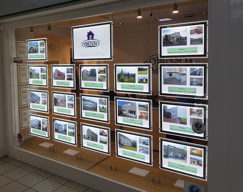 A3 A4 Slim Cable Hanging Real Estate LED Light Box Window Display