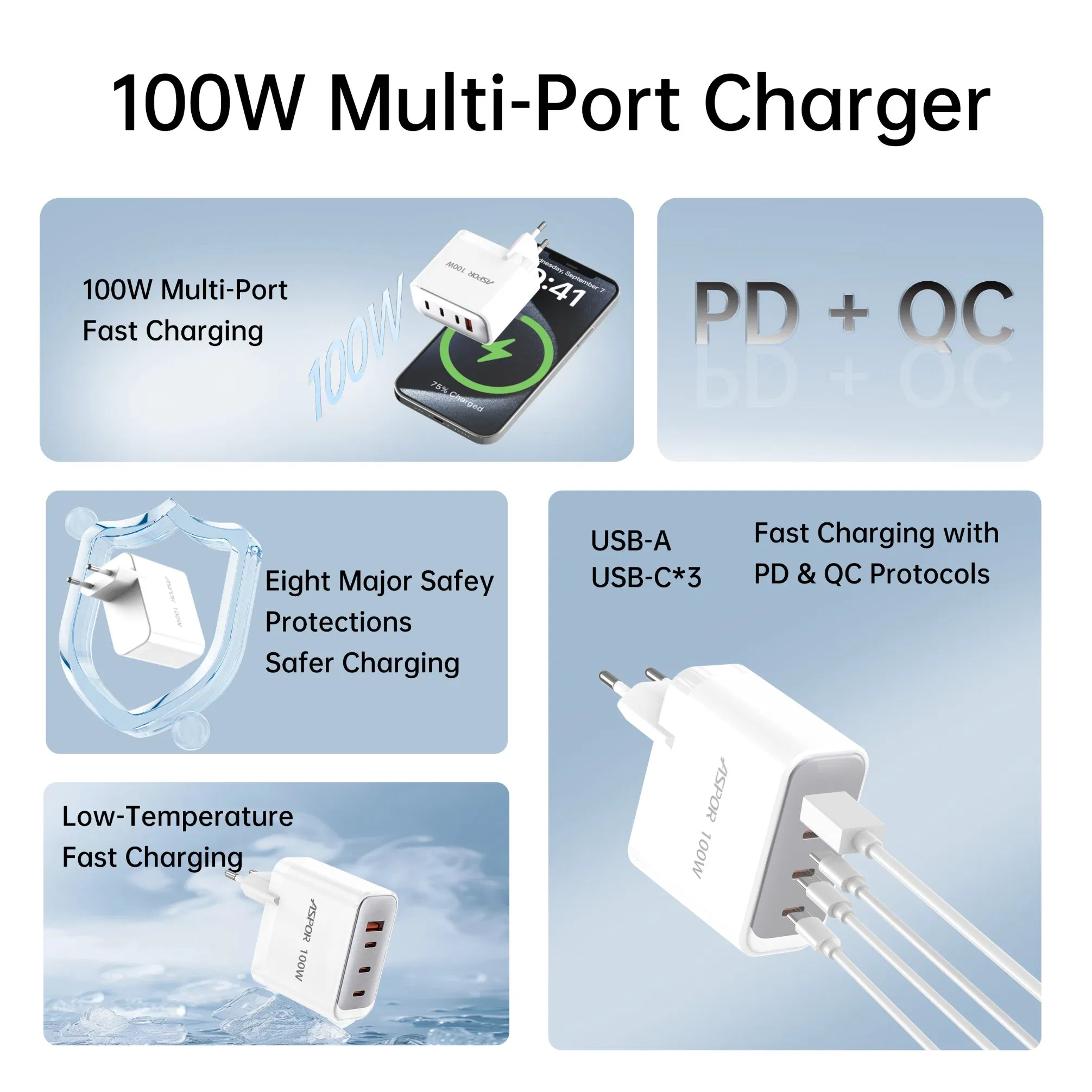 Aspor A837 Mobile Phone Accessories Phone Charger Type C Cable Fast Charging