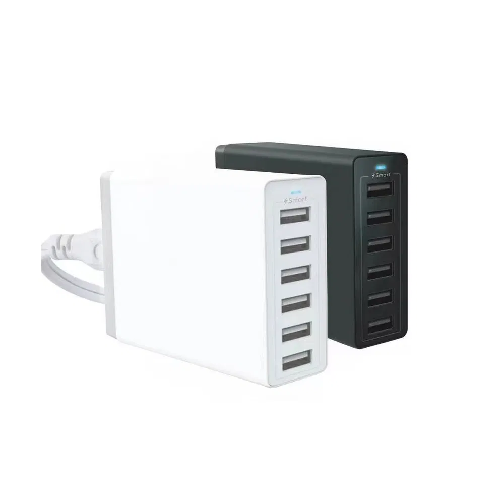 Fast Delivery 50W 6 Ports Portable Desktop Charging Supply 10A Mulit USB Travel Charger for Mobile/iPad