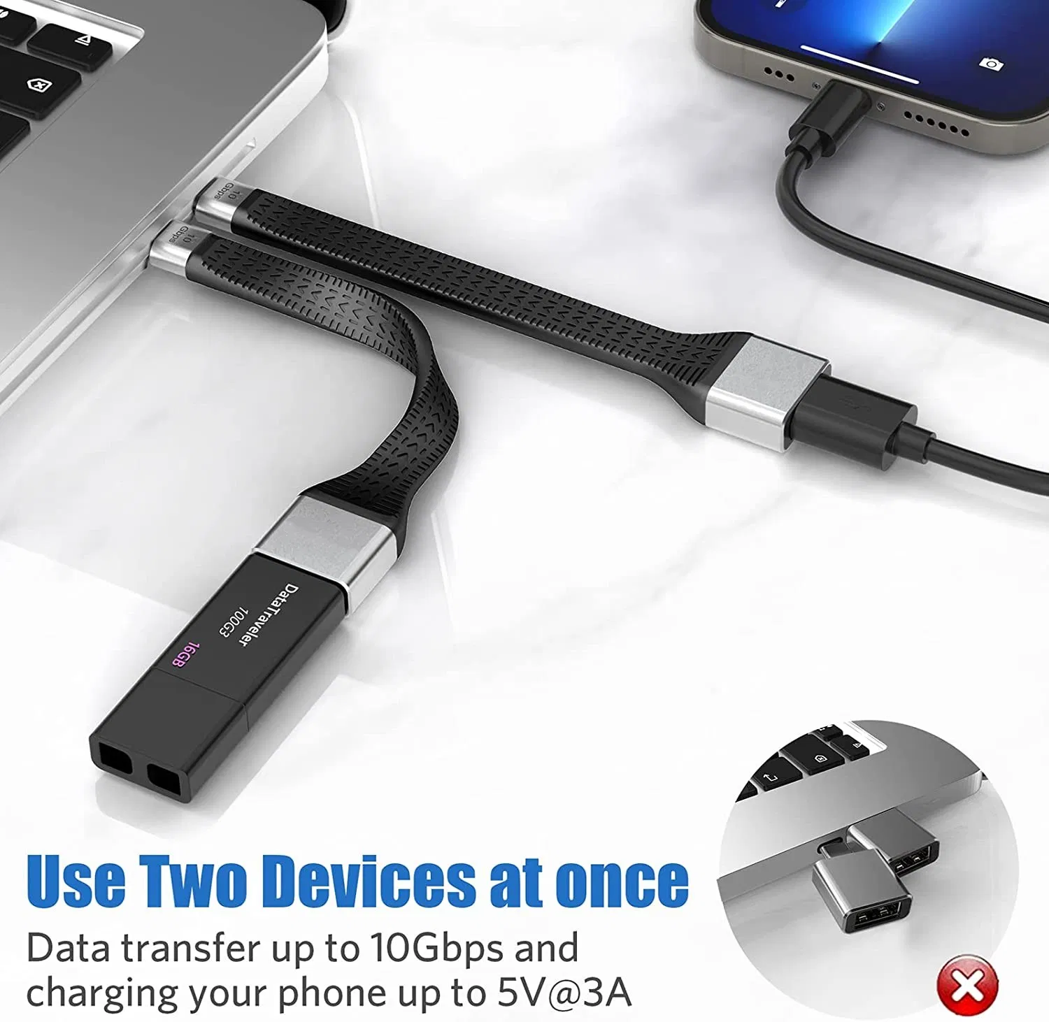 USB a to Lightning Cable, [Mfi Certified-13.5cm] 30W Fast Charging Cable