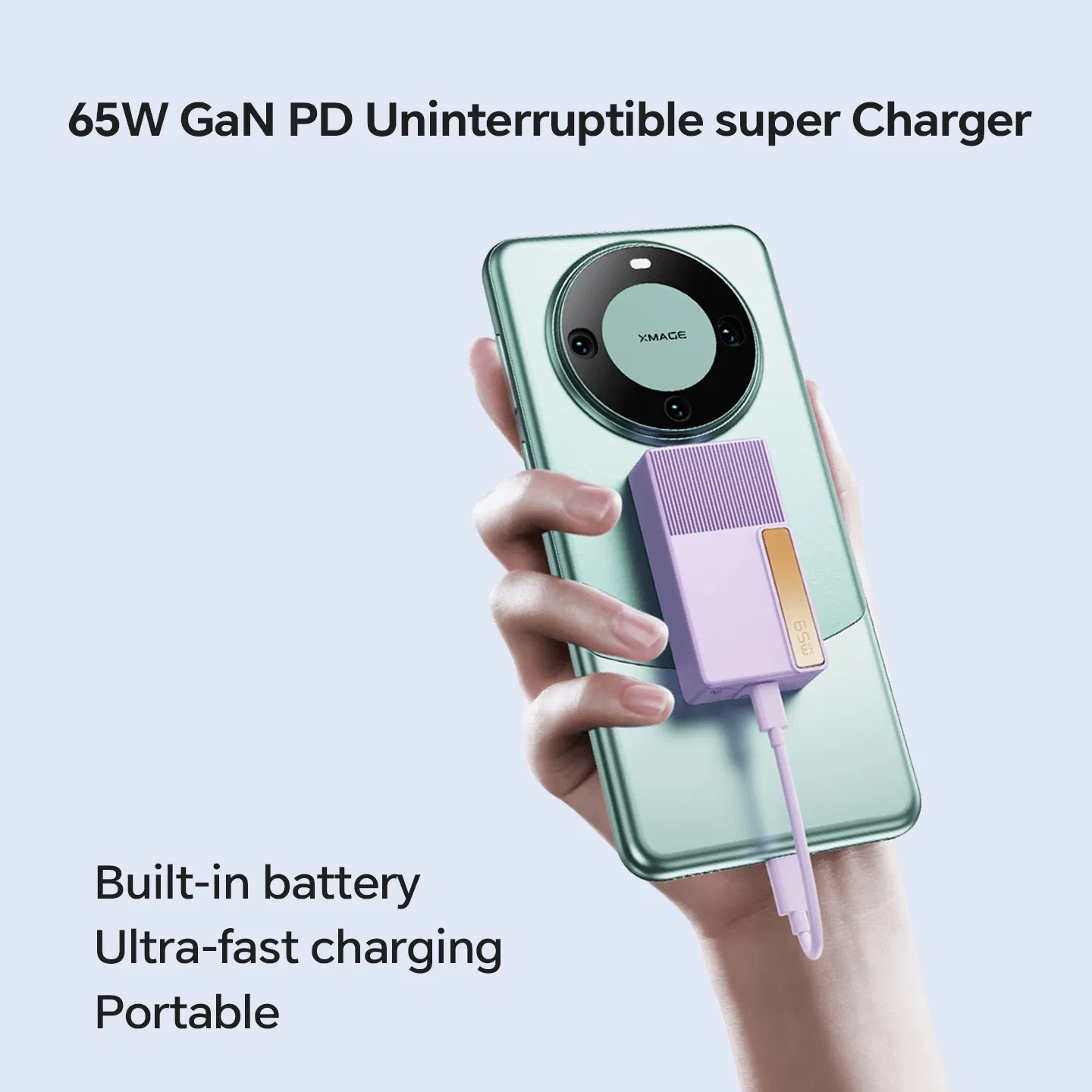 Versatile Use Portable Design Power Delivery 65W GaN Pd Wall Plug Charger for Tablets