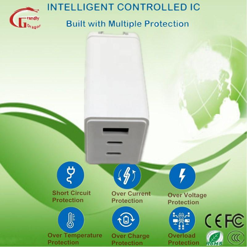 Smart Black Technology GaN 65W Fast Charger for Power Delivery Mobile Phone Charger