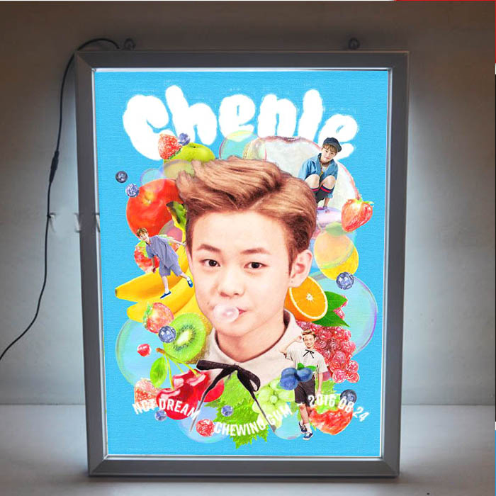 Factory Sales Slim Snap Photo Frame 12mm Aluminum Profile LED Light Box Poster Display