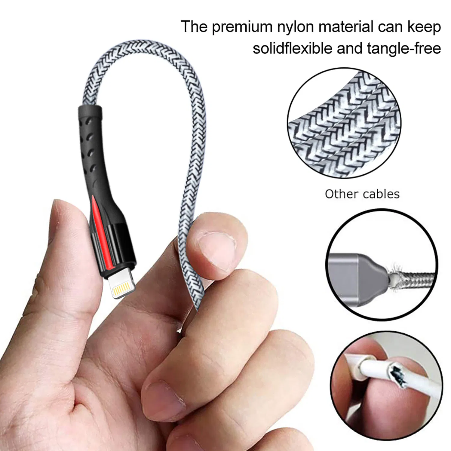 Mfi Certified iPhone USB to Lightning Cable Nylon Braided Compatible with iPhone