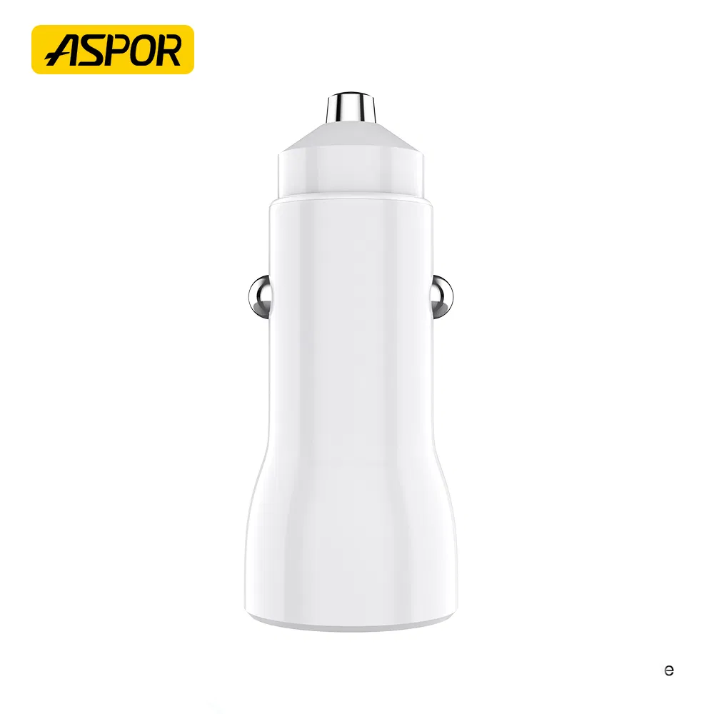 Aspor A910 Pd 38W Fast Charging Car Charger Adapter Type C USB Dual Port Mobile Car Chargers