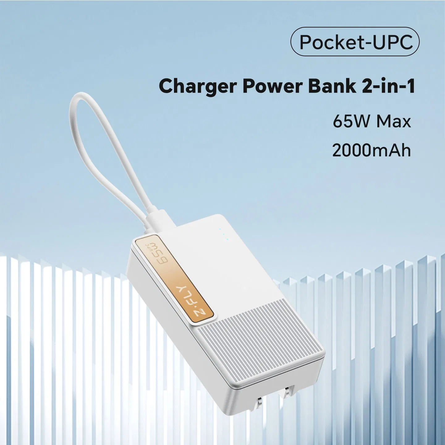 Versatile Use Portable Design Power Delivery 65W GaN Pd Wall Plug Charger for Tablets