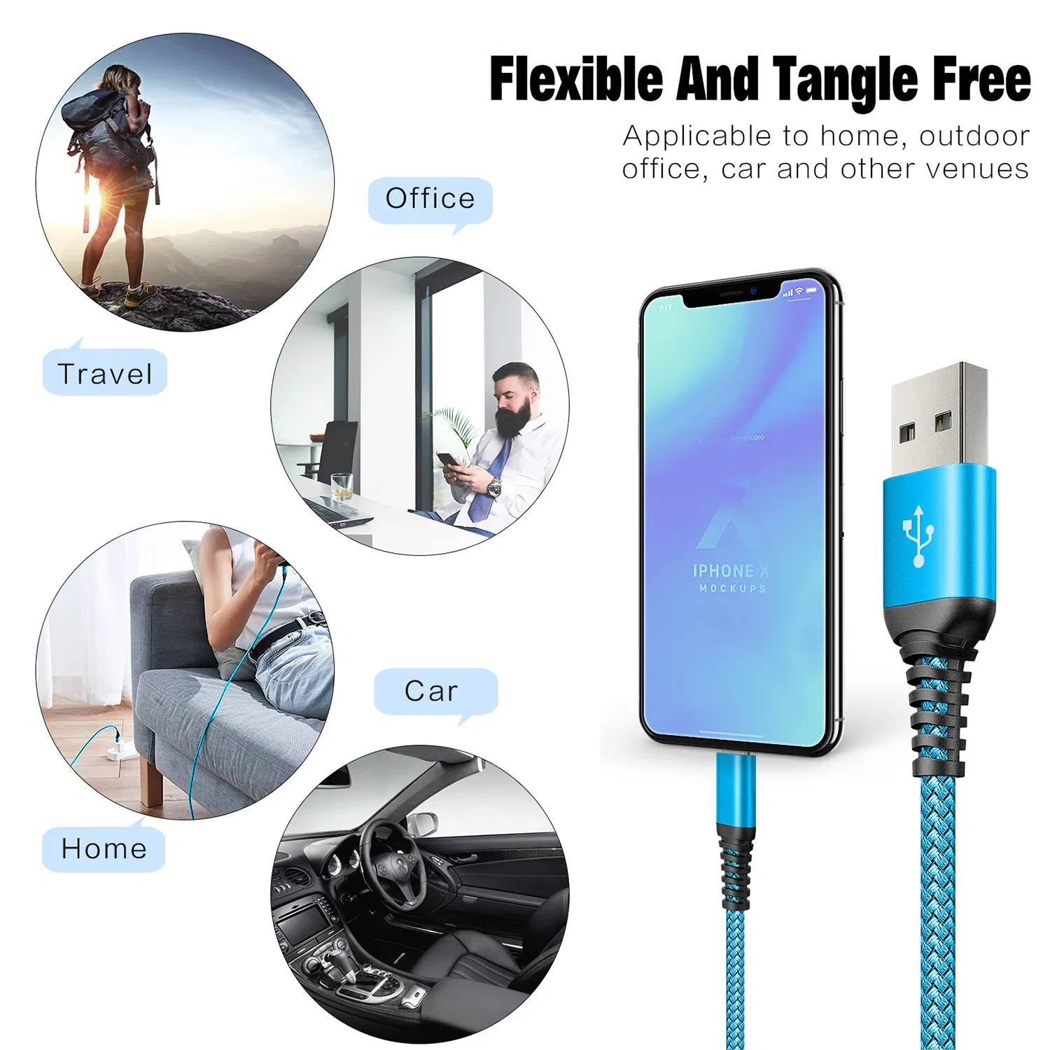 Mfi Certified USB to Lightning Charging Cable Fast Charging Wire for iPhone Ios Devices