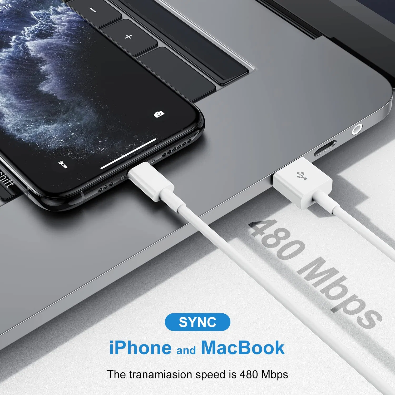 Durable Lightning Charging Cable USB-a to Lightning Mfi Wire for iPhone