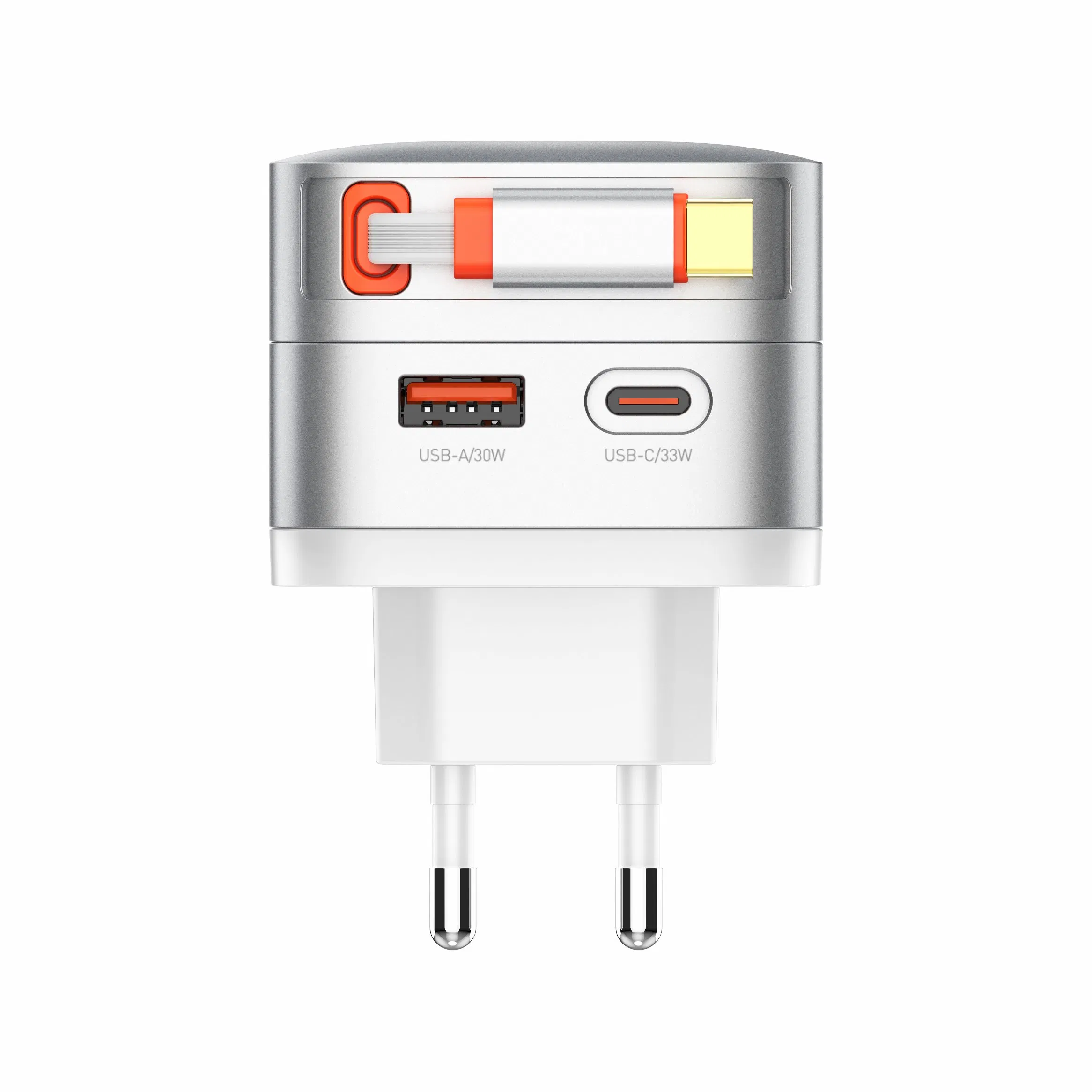 Ldnio Q9 33W GaN Pd3.0 PPS Ihone Fast Charger Retractable USB C Cable Travel Adapter Charger for iPhone LG Xiaomi Huawei