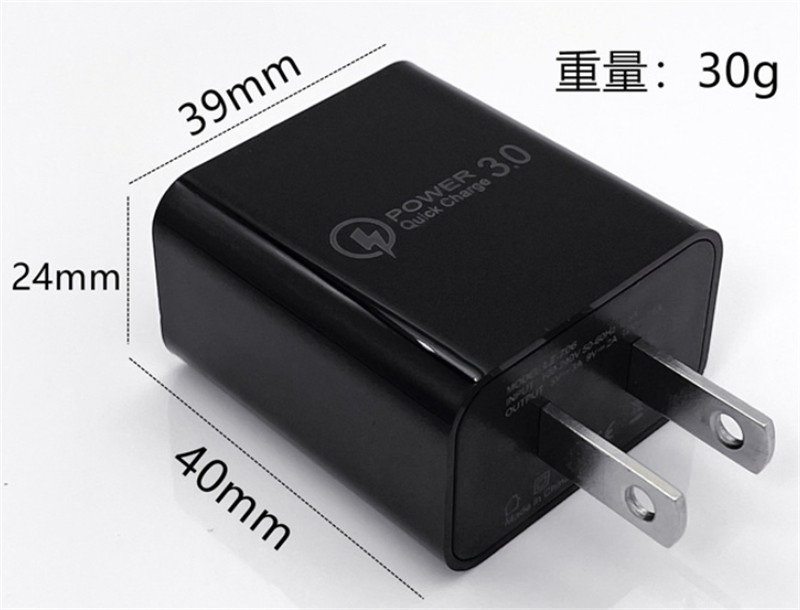 QC 3.0 3A 18W Quick Fast Charger Charging Hub Wall Power Adapter USB A US EU Europe 2 Prongs Plug Charger