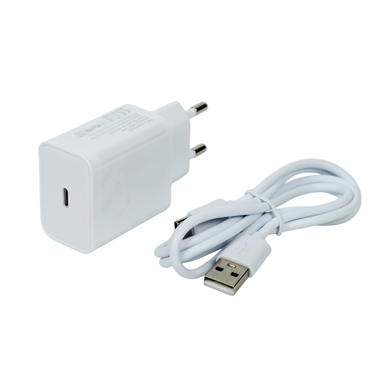 Compact 25W PPS Wall Charger with USB-C Port Input 100-240V Global Travel Voltage Adapter