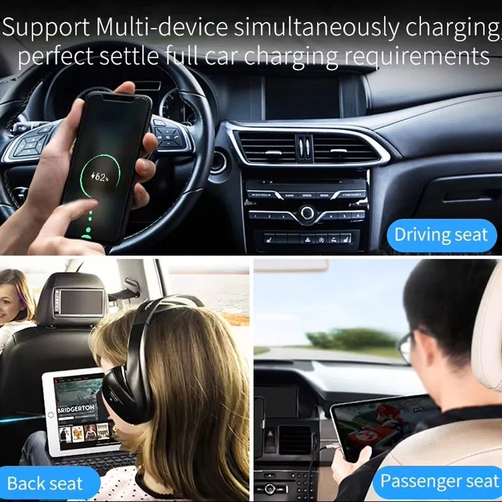 Fast Delivery Super Power Car Charger Multi 5 Ports Multiple Devices USB Type-C Car Charger