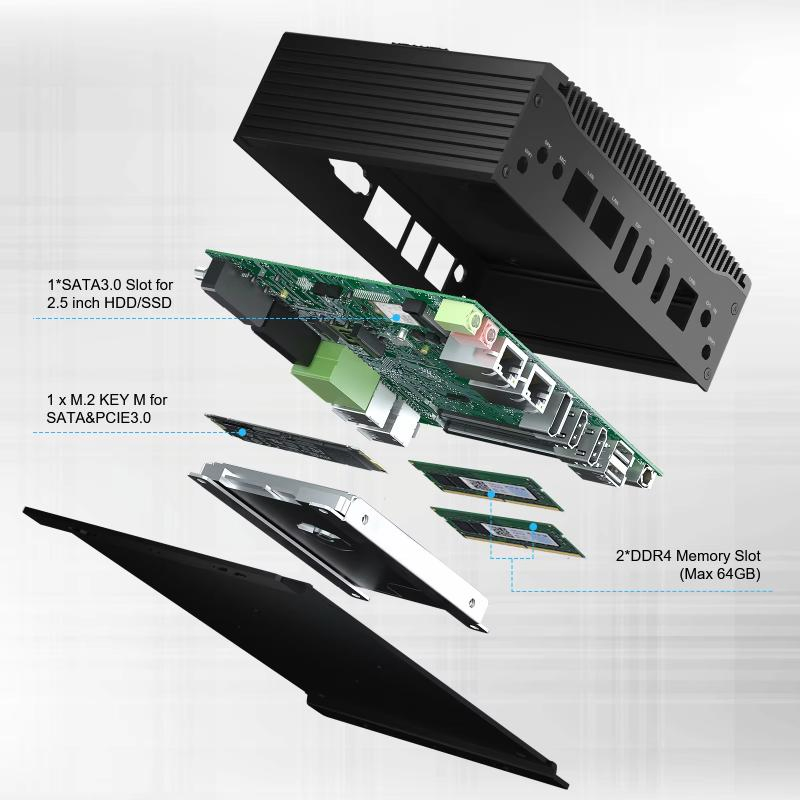 Hystou Wall Mount Industry Factory Factory Intel Corei3 Fanless Mini PC Powerful Industrial DDR4 Embedded Computer
