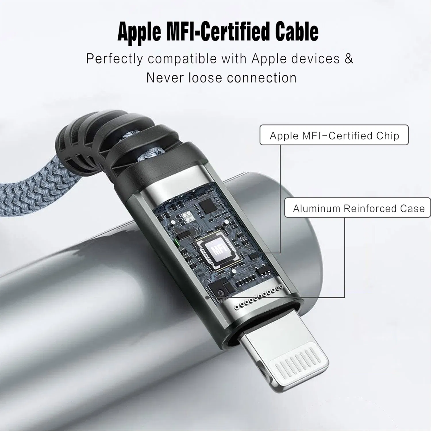 Lightning Fast Charging Nylon Braided Cable Mfi Certified L / USB Cable for iPhone