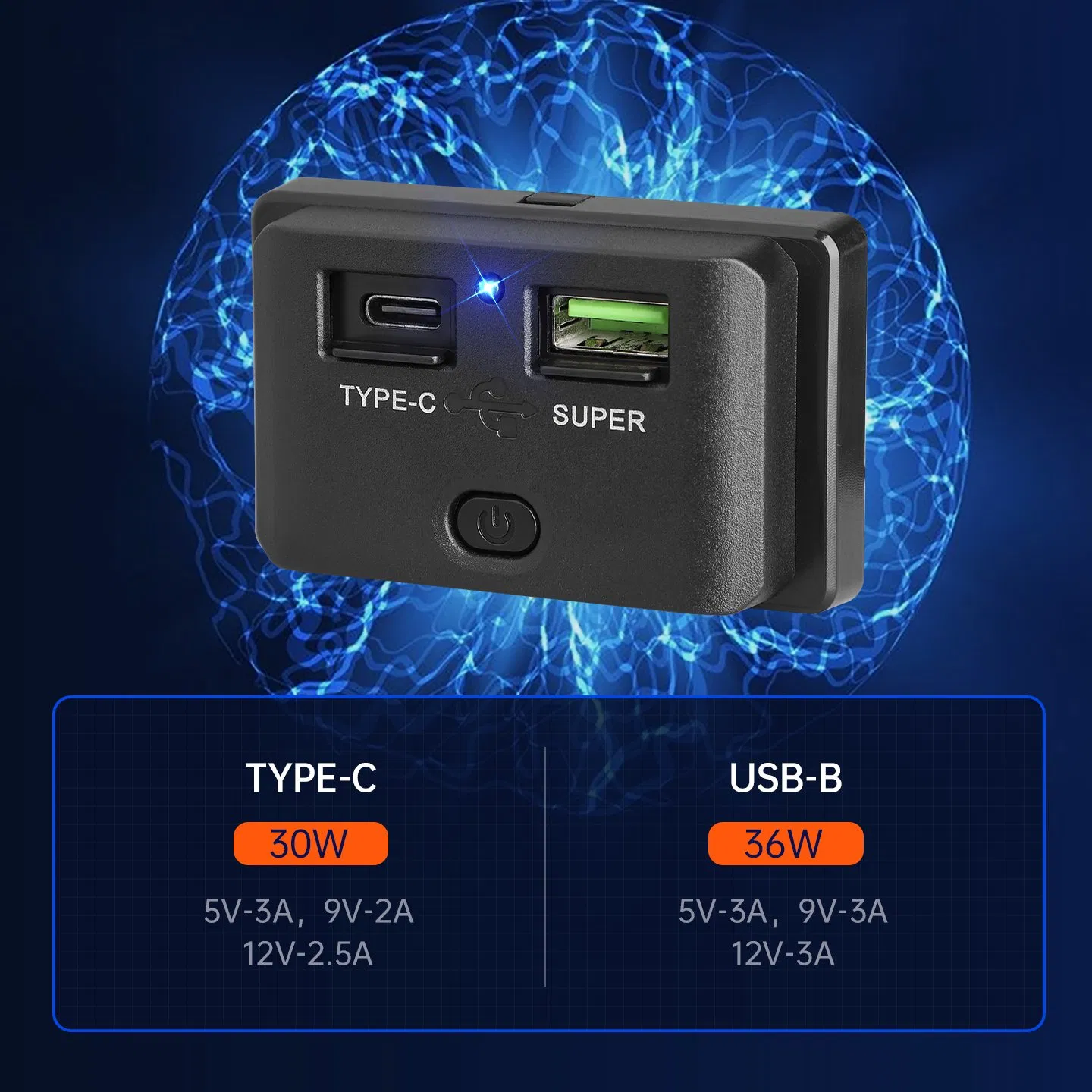 Bus Seat Back USB Power Outlet Dual Port Type C Pd USB Charger Socket a with Protection