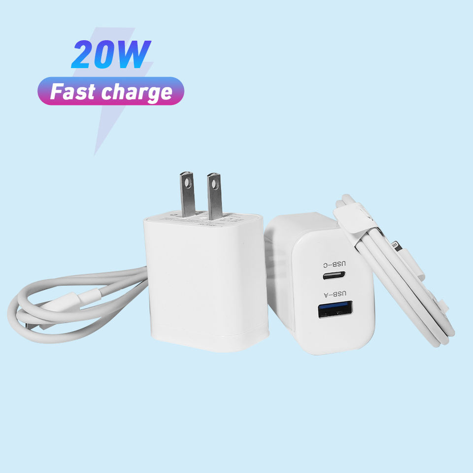 20W USB C Quick Charger 2-Pack Dual Port Wall Charger [Pd 3.0 Power Delivery + Quick Charging 3.0] Fast Block Adapter