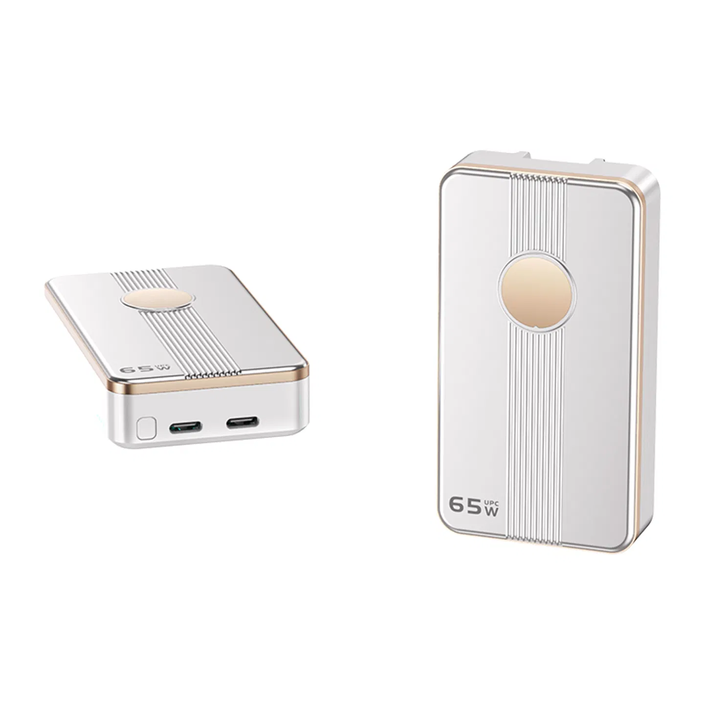 65W GaN Pd Uninterruptible Power Charger Compact Lightweight Power Bank USB-C Output with Wall Plug for Laptops Business Travel and Gifts