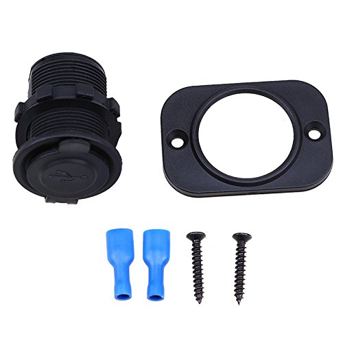 Dual USB Car Charger with Panel Waterproof Power Adapter Socket Outlet for Vehicle Boat Truck Motorcycle