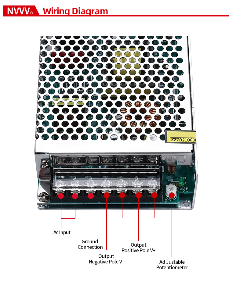Nvvv S-120-36V Ai Intelligent Power Saving High Efficiency Switching Power Supply 36V AC to DC Output for LED Strips SMPS Power Supply Transformer 120W 36V