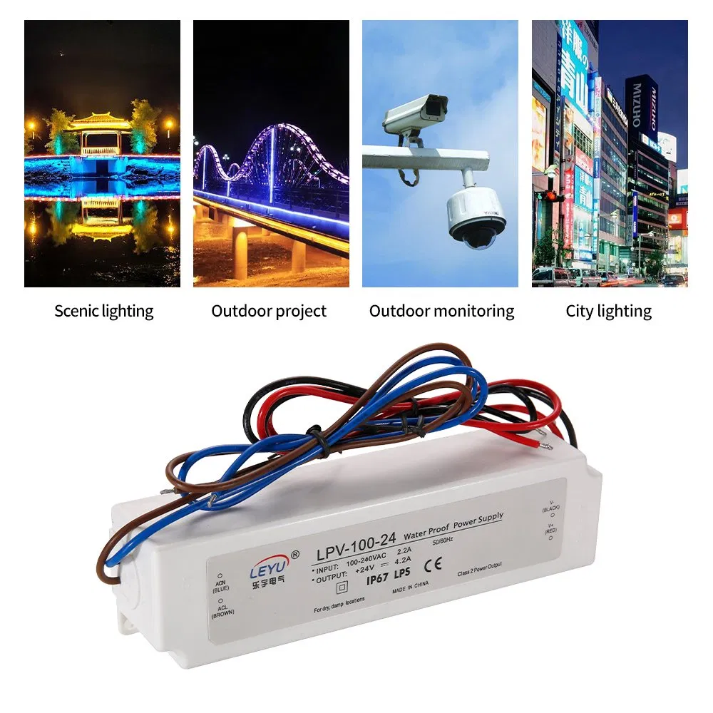 Lpv-100-12 IP67 Plastic 100W Waterproof 12V LED Driver Industrial Switching Power Supply