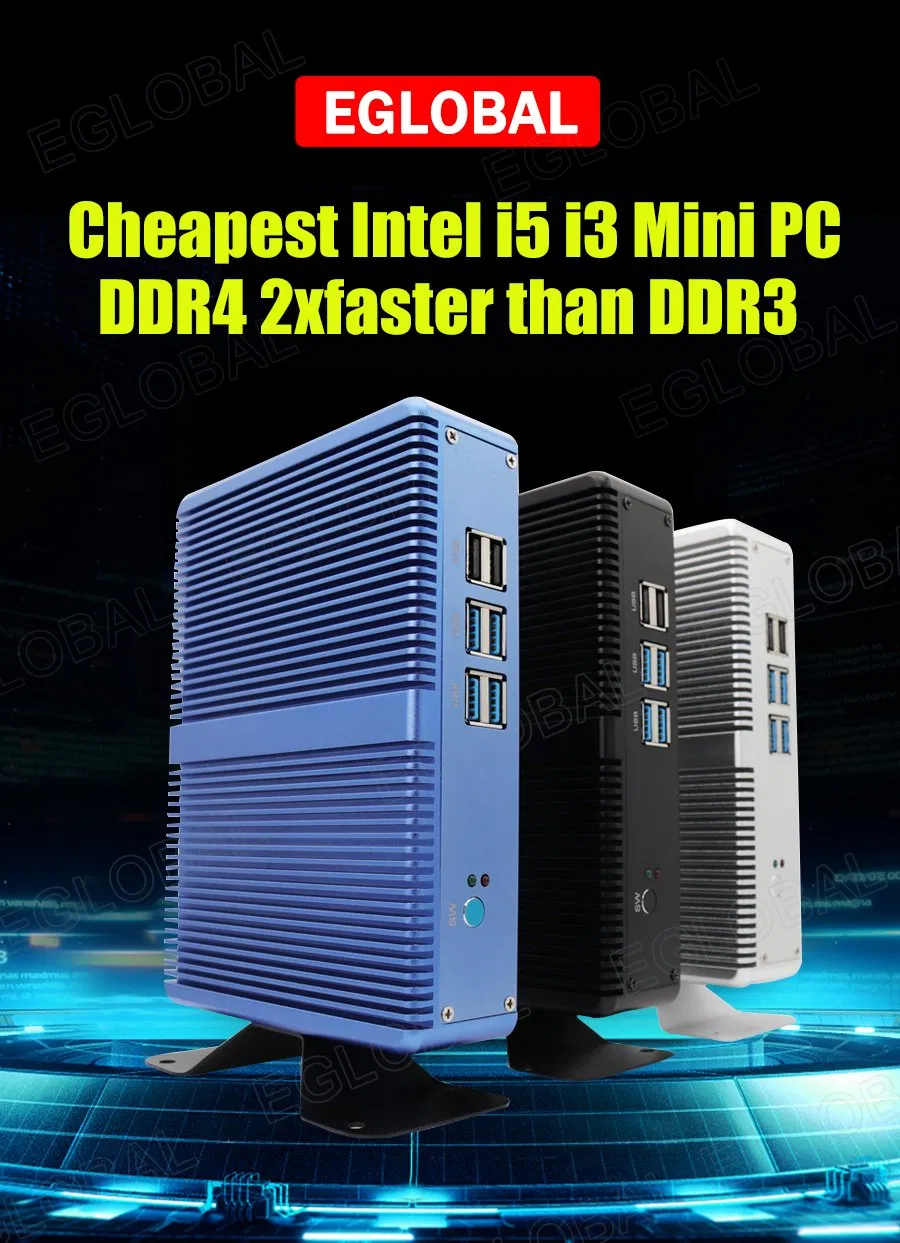 Eglobal Cheapest Mini PC Fanless Pentium 5405u 8g DDR3 128g SSD Win10 PRO Mini Computer