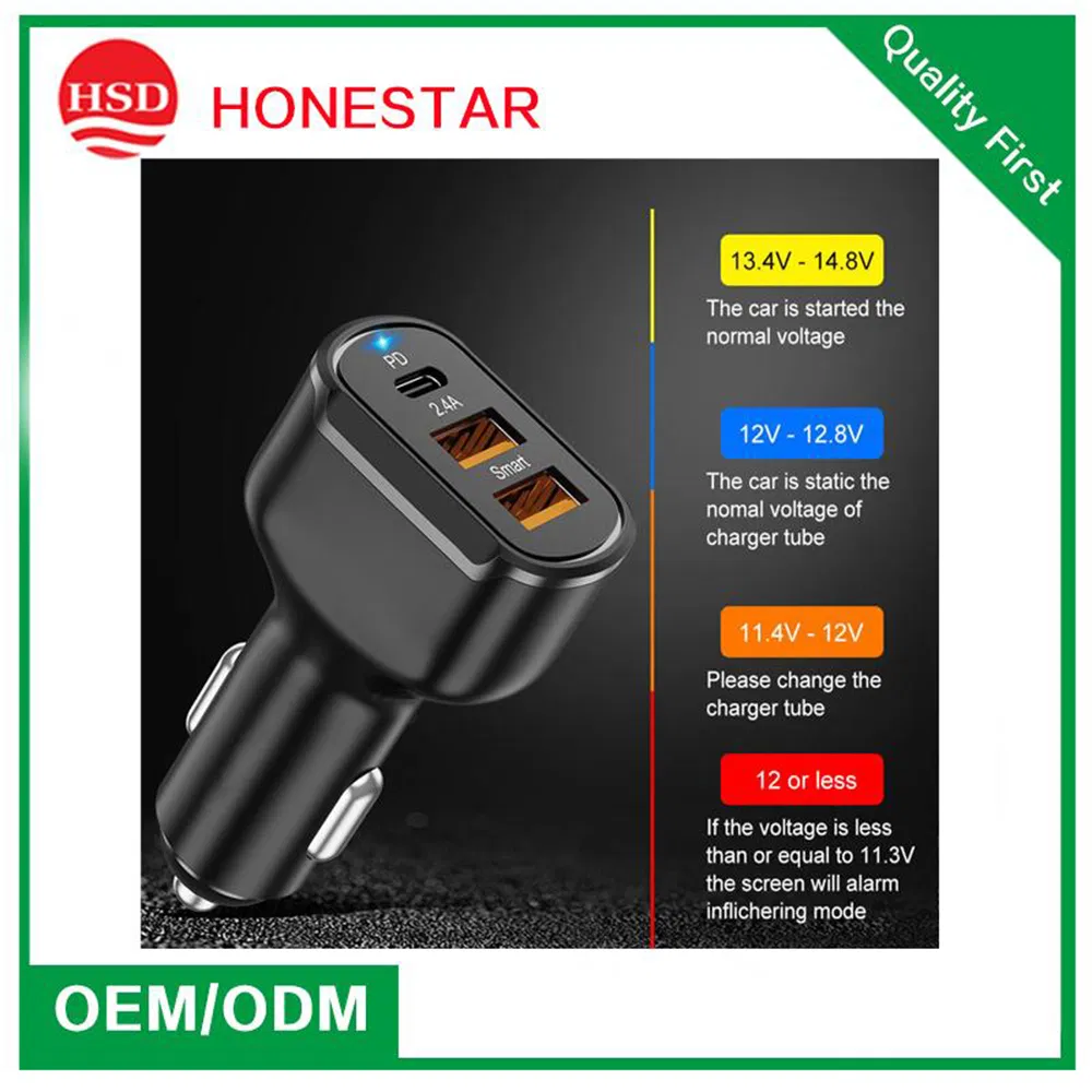 Super Fast Charging USB C Pd Car Charger Portable 100W for Mobile Phone Charger