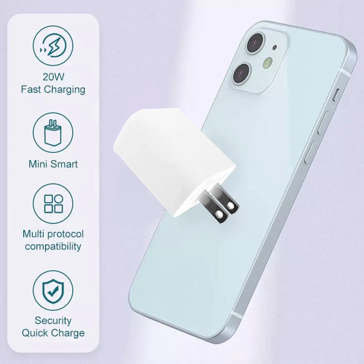 20W USB C Quick Charger 2-Pack Dual Port Wall Charger [Pd 3.0 Power Delivery + Quick Charging 3.0] Fast Block Adapter