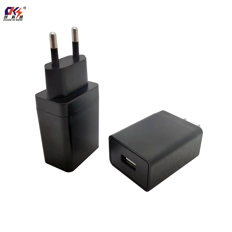 Chuangkesheng 5V 2 USB-a Charger Switching Adapter Type-C Micro USB Plugs 5V 2.1A Industrial Mobile Power Supply with Wholesaler