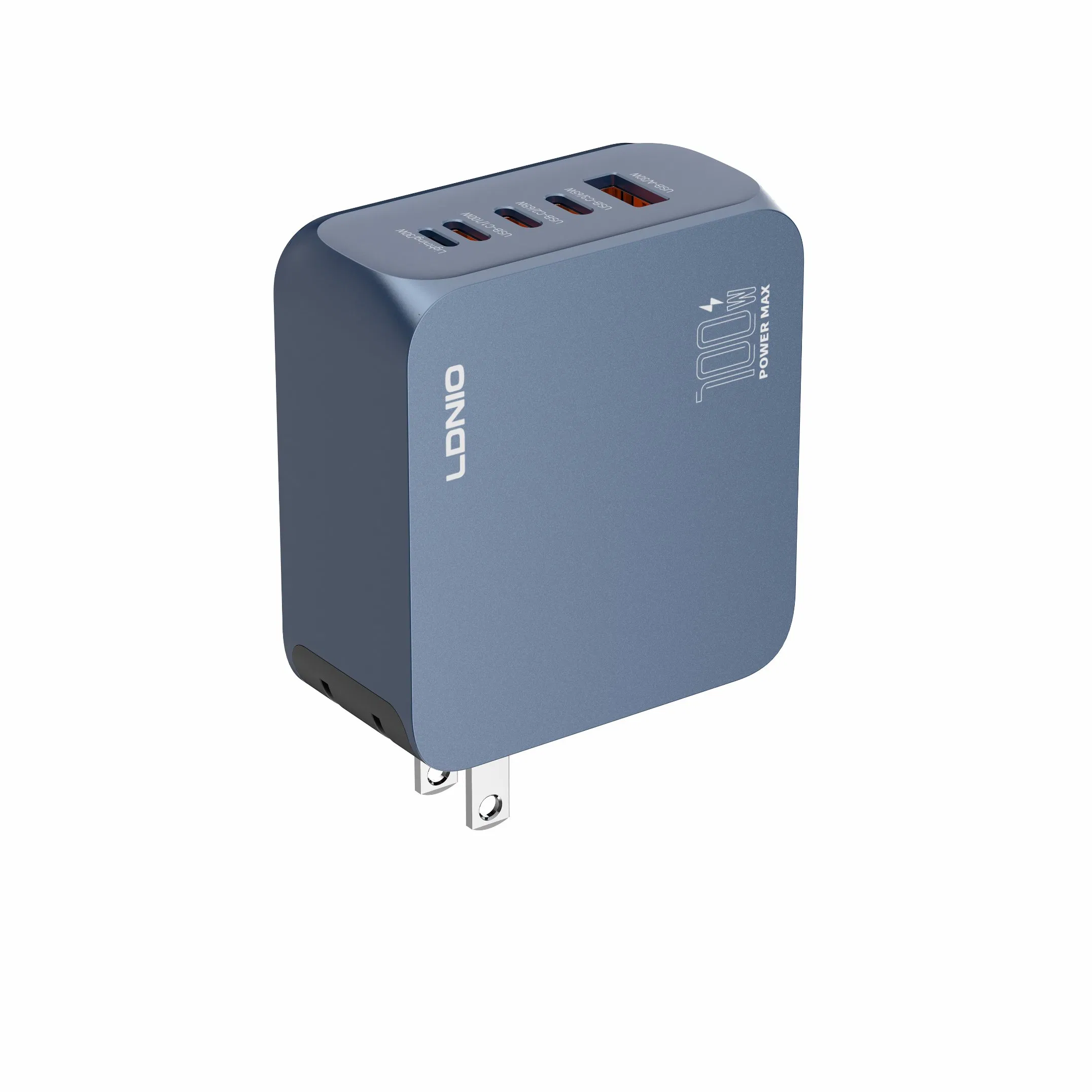Ldnio Q8 100W USB C Pd Compact 2c1a 4 Ports GaN Adapter Custom Logo Type a Portable Travel Fast Charging Power Supply Wall Charger