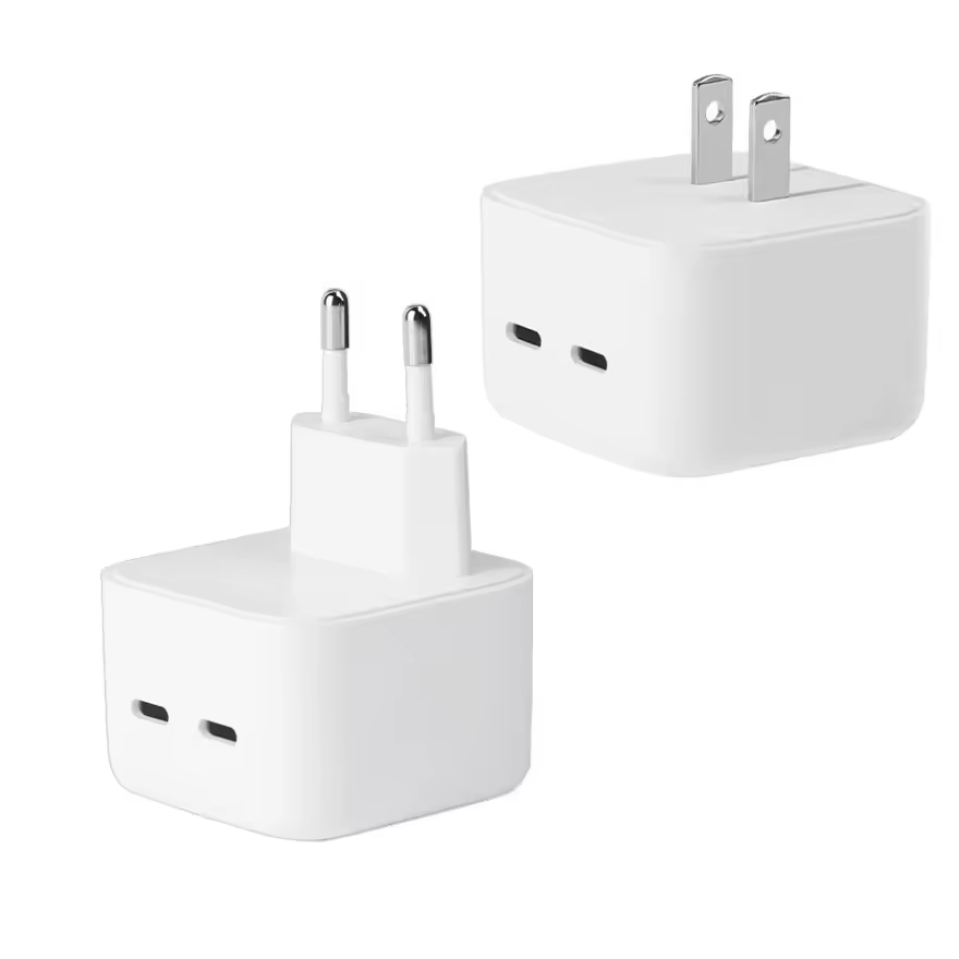 20W 35W 40W 50W Mobile Phone Charger Phone Accessories 2 Pd Port UK/Us/EU Plug Fast Charger iPhone 35W Dual USB C Wall Charger for iPhone Laptop MacBook
