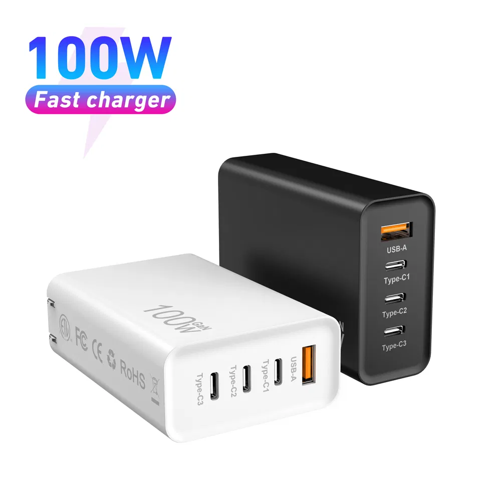 100W Pd Charger Super Fast Phone Laptop GaN Charger Wall Power Adapter for Phone and Tablet Laptop and All Smart Phones
