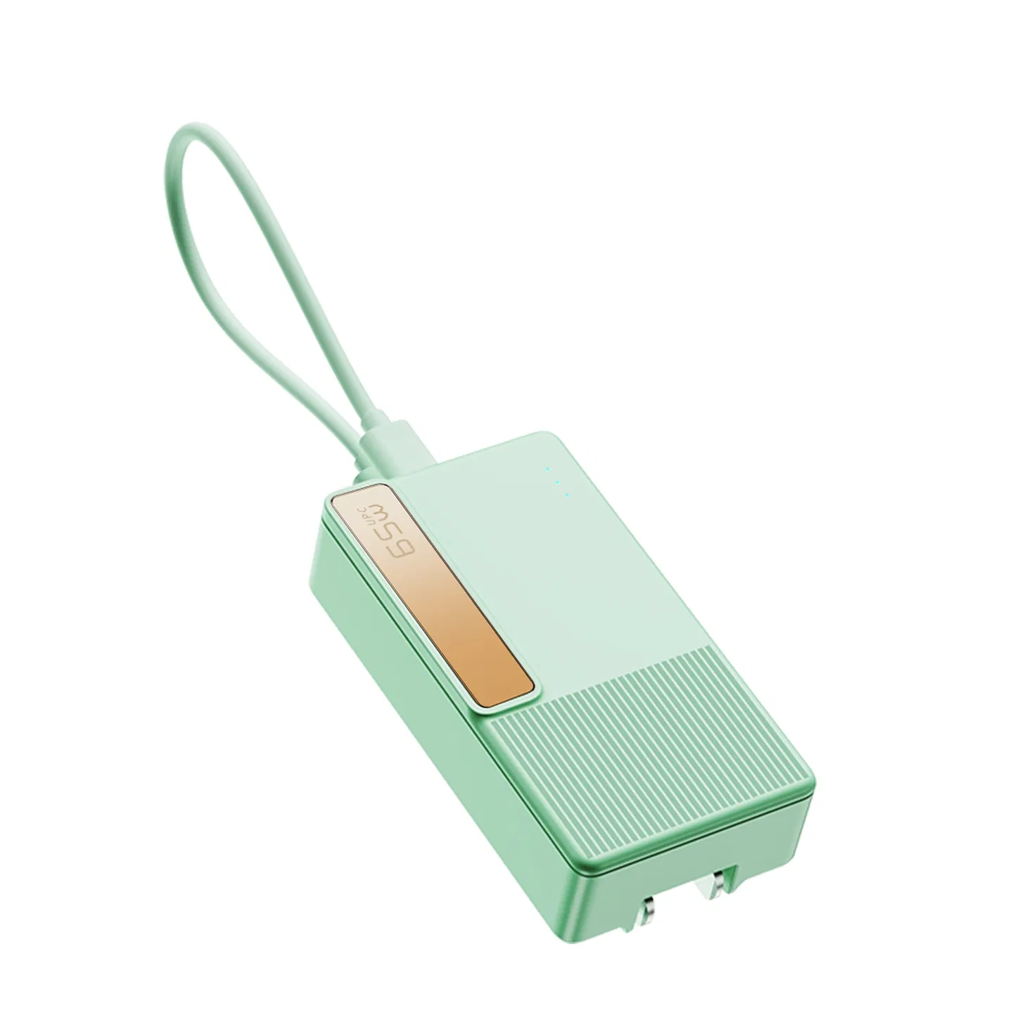 65W Ultra-Slim Uninterruptible Power Charger USB-C Cell Phone Charger Compact Size Pocket Portable Fast Charger 2000mAh Power Bank for Global Business Travel