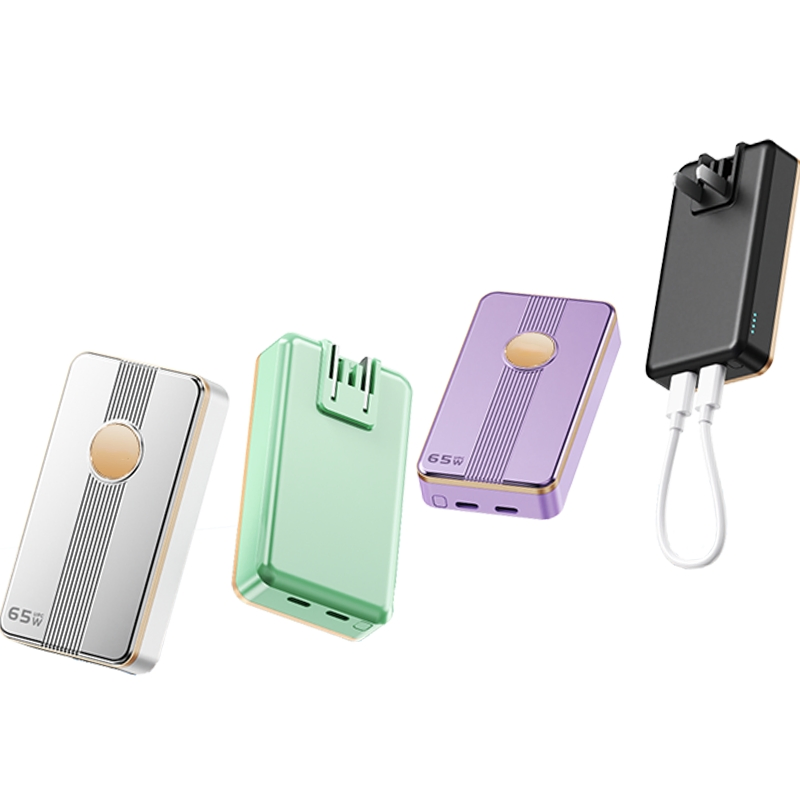 65W GaN Pd Uninterruptible Power Charger Compact Lightweight Power Bank USB-C Output with Wall Plug for Laptops Business Travel and Gifts