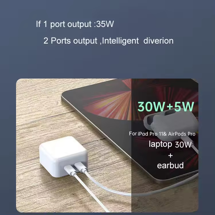 Factory Direct CE RoHS 100W 65W 45W 35W 30W 25W 20W Pd QC Wall Type C Fast iPhone Power Adapter Mobile GaN Phone Charger for Apple iPhone Samsung