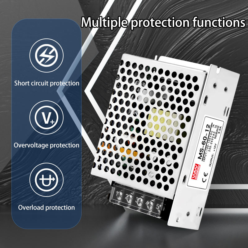 Ms-75-24 75W 24V 3 Years Warranty AC DC 5V 12V 24 Volt 60 100W AMP Power Supply Switching Mode Mini High Voltage DC LED Switchin