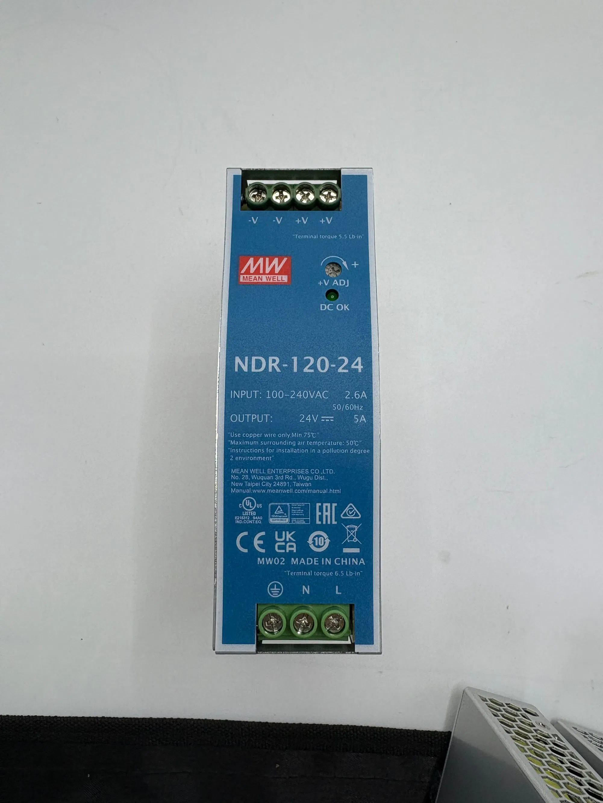 Meanwell Ndr Xdr Mdr Hdr Power 75W 120W 240W 480W 960W 12V 24V 36V 48V Switching DIN Rail Power Supply for Industrial Control System