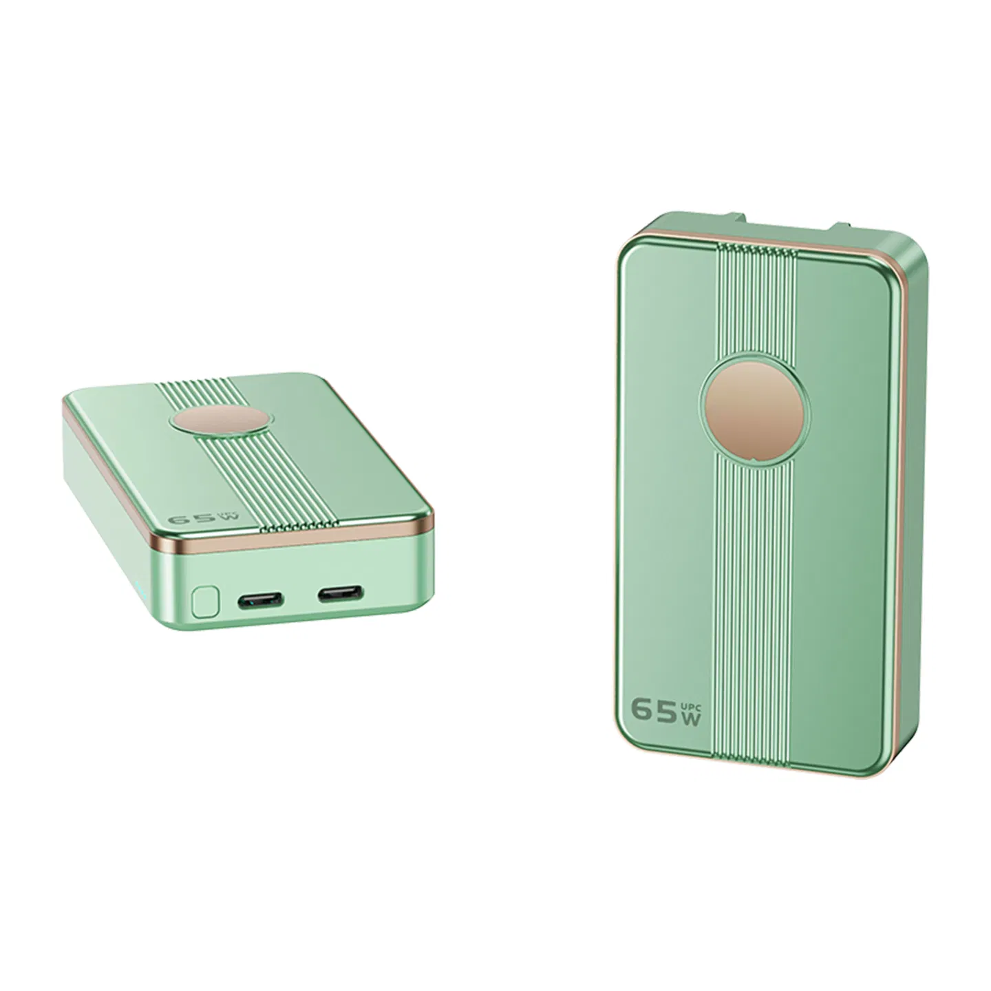 65W GaN Pd Uninterruptible Power Charger Compact Lightweight Power Bank USB-C Output with Wall Plug for Laptops Business Travel and Gifts