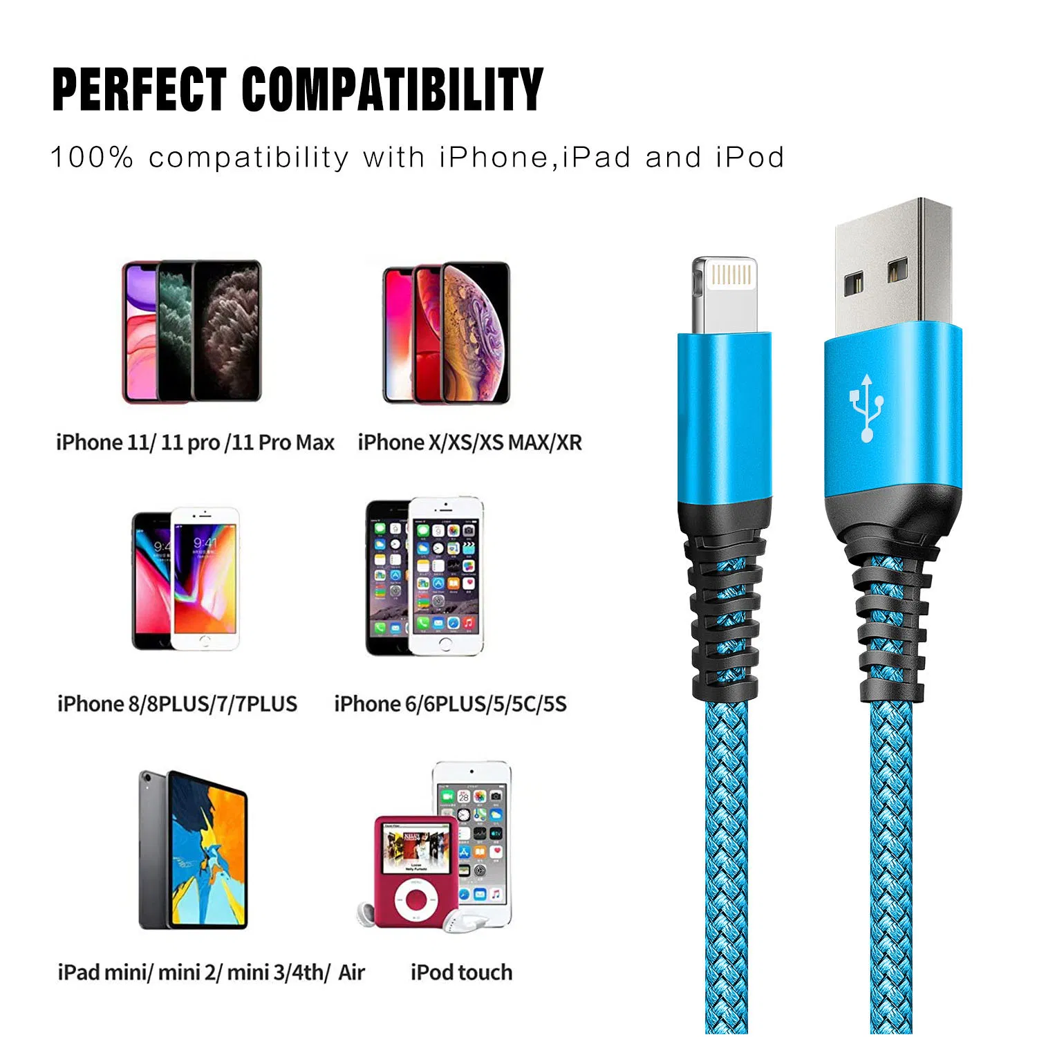 Mfi Certified USB to Lightning Charging Cable Fast Charging Wire for iPhone Ios Devices