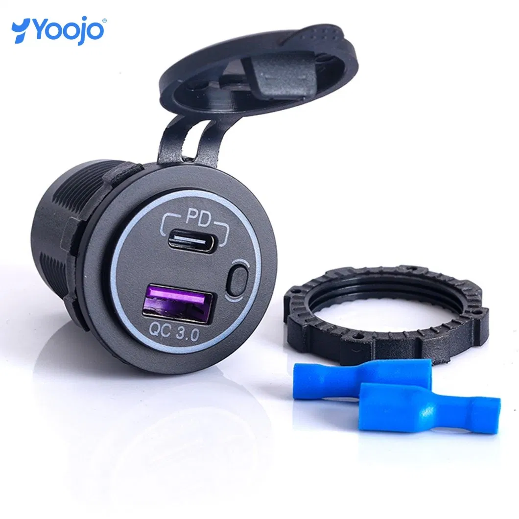 12V USB C Car Charger with 45W Power Delivery and Quick Charge